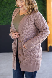 WAREHOUSE Brooks Button Sweater Cardigan - Light Mocha