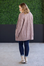 WAREHOUSE Brooks Button Sweater Cardigan - Light Mocha
