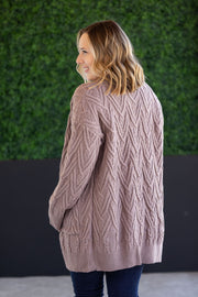 WAREHOUSE Brooks Button Sweater Cardigan - Light Mocha