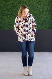 WAREHOUSE Soft HalfZip Hoodie - Neutral Abstract