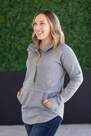 WAREHOUSE Mia Scuba Halfzip - Grey