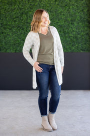 WAREHOUSE Classic Cardigan - Neutral Checkers