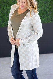 WAREHOUSE Classic Cardigan - Neutral Checkers