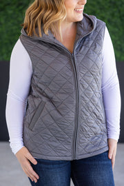WAREHOUSE Heather Hooded Vest - Grey