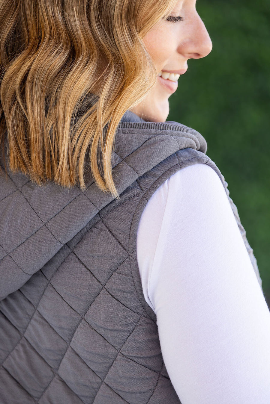WAREHOUSE Heather Hooded Vest - Grey