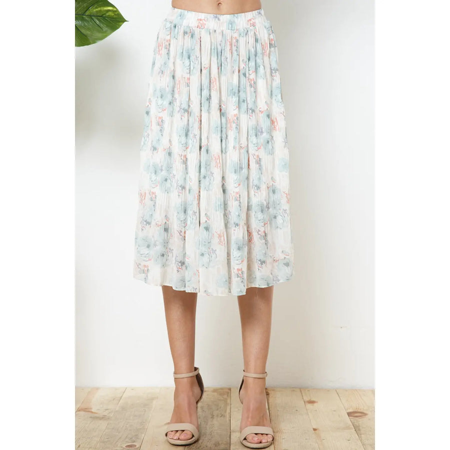 Textured Floral Skirt