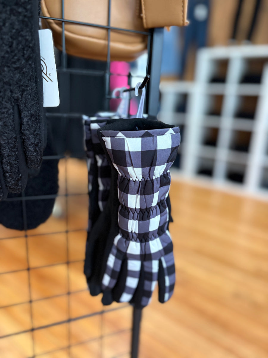 Plaid Puffer Gloves FINAL SALE