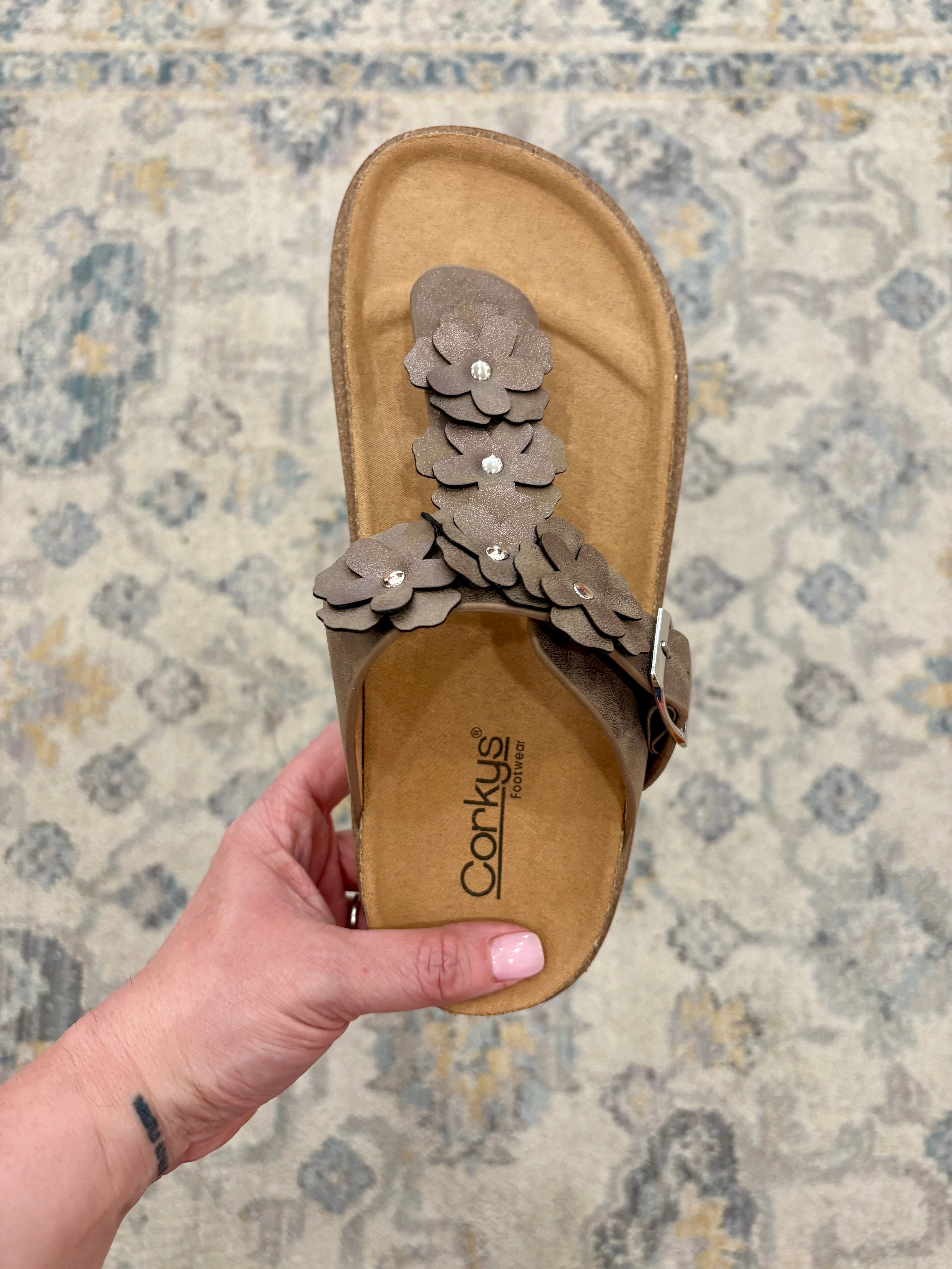 Bless Her Heart Sandal- Pewter
