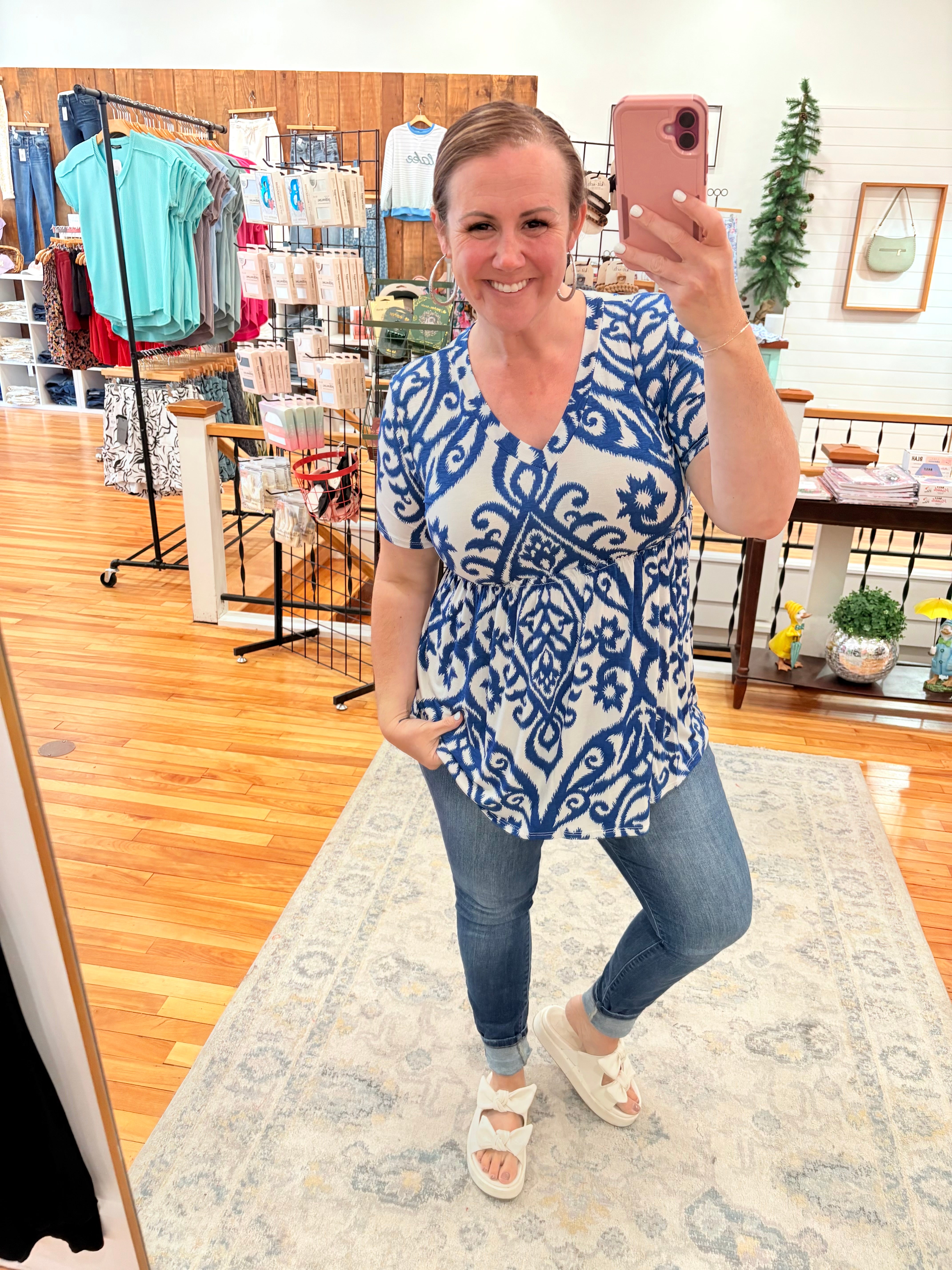 Damask V Neck