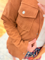Brown Textured Shacket