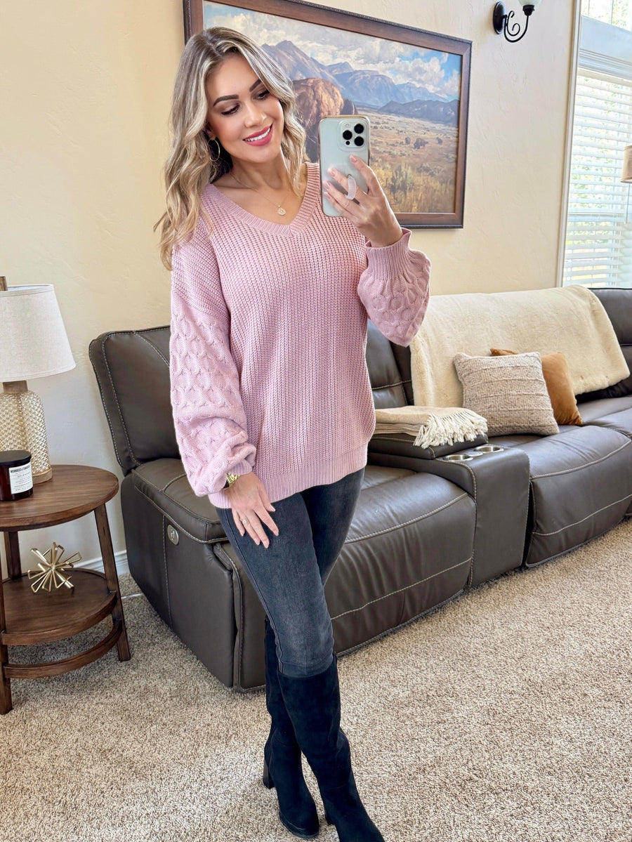 WAREHOUSE Talina Textured Sweater - Rose