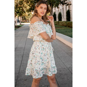 Off the Shoulder Floral- Green