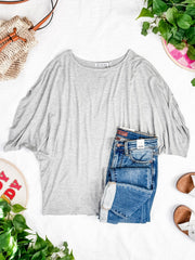 WAREHOUSE Darcy Dolman Top - Light Grey