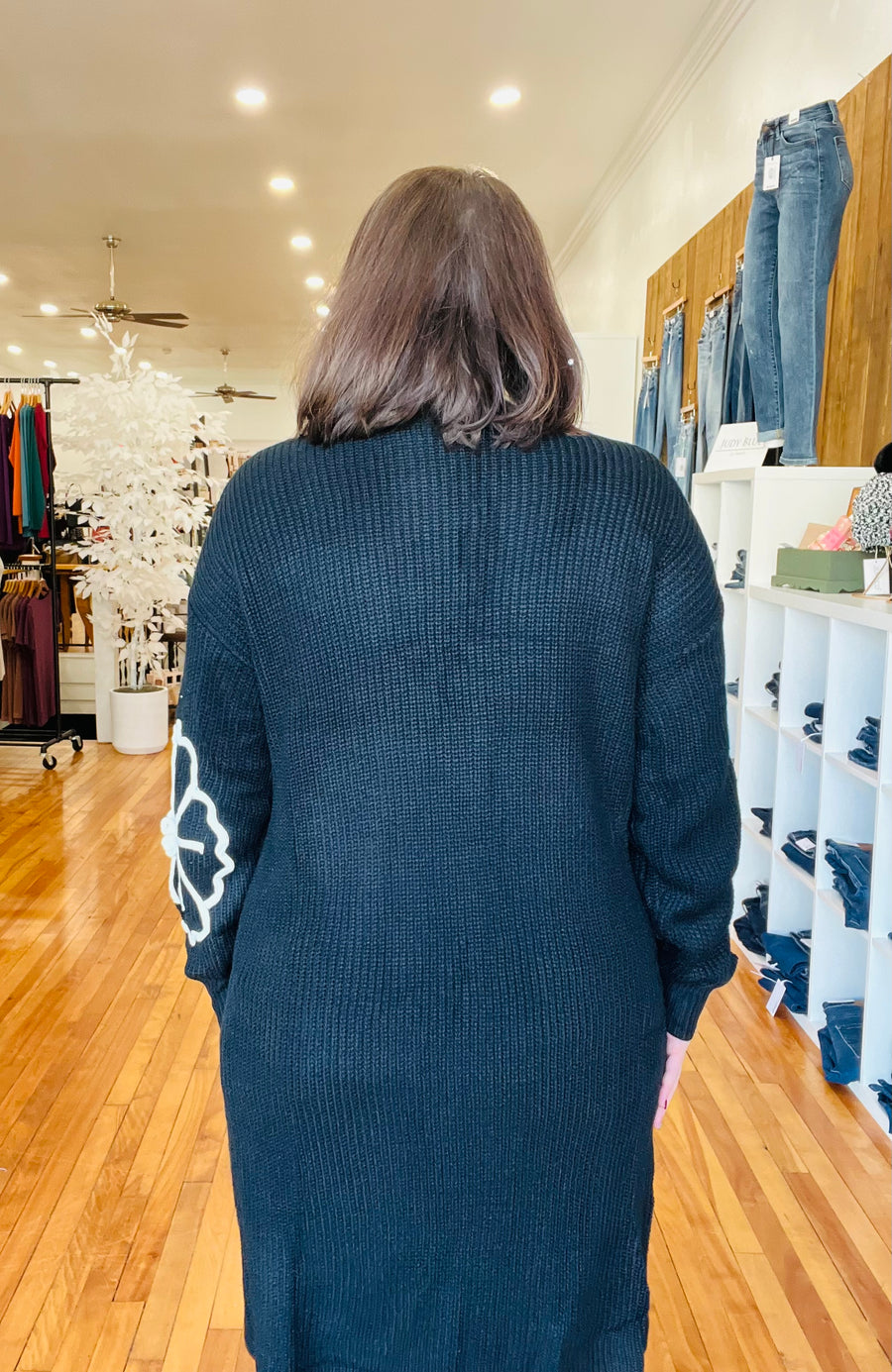 Black & White Embroidered Duster Cardigan FINAL SALE