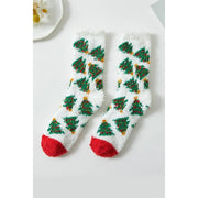 Plush Cozy Christmas Theme Socks: MIX COLOR / ONE