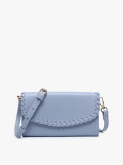 Kyle Whipstitch Crossbody/Wallet: Taupe