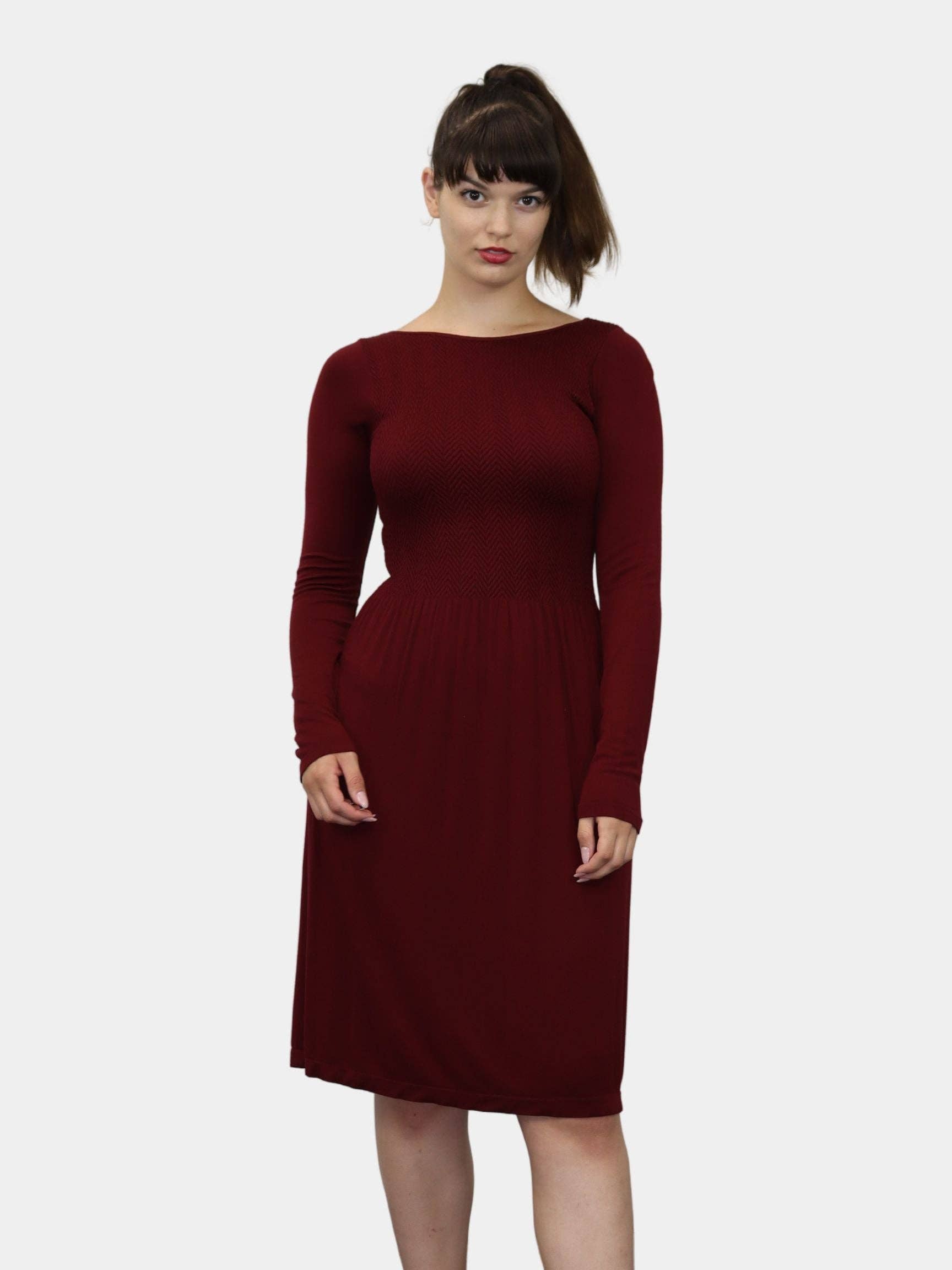 Knee Length Long Sleeve Dress