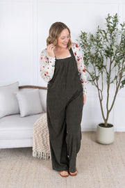 WAREHOUSE Corduroy Overalls - Olive