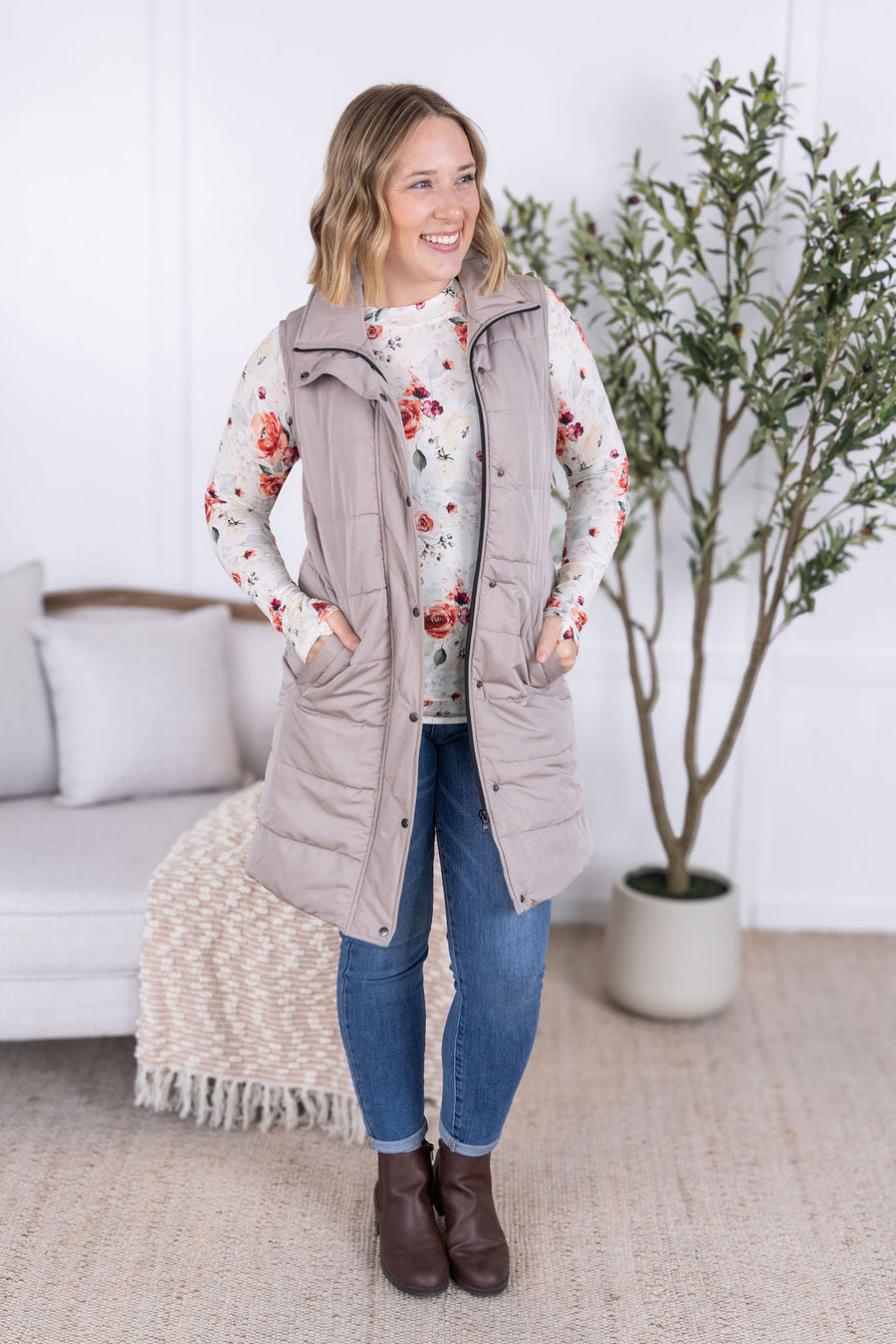 WAREHOUSE Blair Long Sleeve Top - Pink Bloom