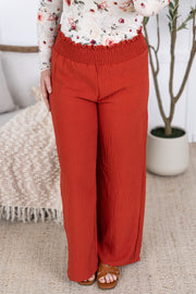 WAREHOUSE Presley Palazzo Pants - Brick
