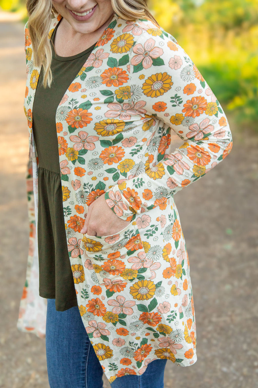 WAREHOUSE Classic Cardigan - Fall Boho Floral FINAL SALE