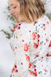 WAREHOUSE Alyssa Long Sleeve Top - Pink Bloom