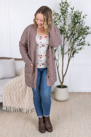 WAREHOUSE Brooks Button Sweater Cardigan - Light Mocha