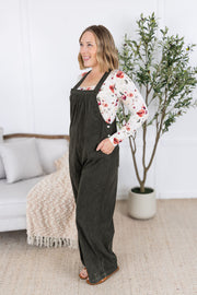 WAREHOUSE Corduroy Overalls - Olive