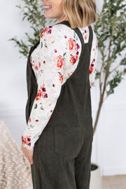 WAREHOUSE Corduroy Overalls - Olive