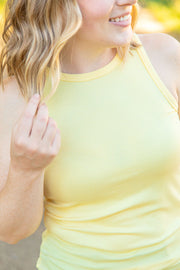 WAREHOUSE Tara Ribbed Tank - Yellow