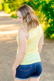 WAREHOUSE Tara Ribbed Tank - Yellow