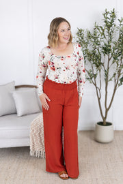 WAREHOUSE Presley Palazzo Pants - Brick