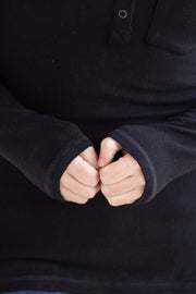 WAREHOUSE Georgia Long Sleeve Top - Black