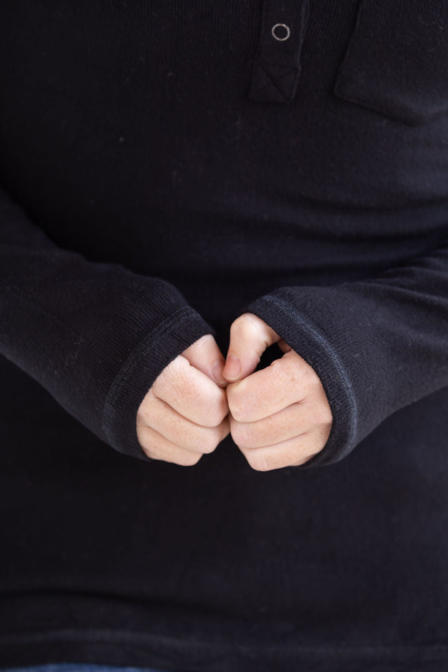 WAREHOUSE Georgia Long Sleeve Top - Black