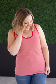 WAREHOUSE Micro Striped Tank - Red