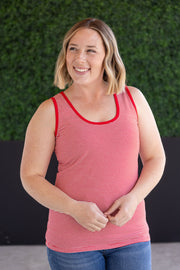 WAREHOUSE Micro Striped Tank - Red