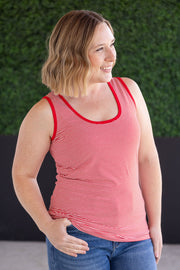 WAREHOUSE Micro Striped Tank - Red