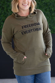 WAREHOUSE Corrine Embroidered Hoodie - Freedom Over Everything