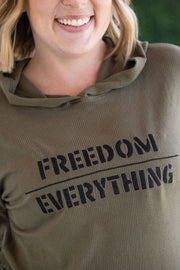 WAREHOUSE Corrine Embroidered Hoodie - Freedom Over Everything