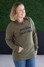 WAREHOUSE Corrine Embroidered Hoodie - Freedom Over Everything