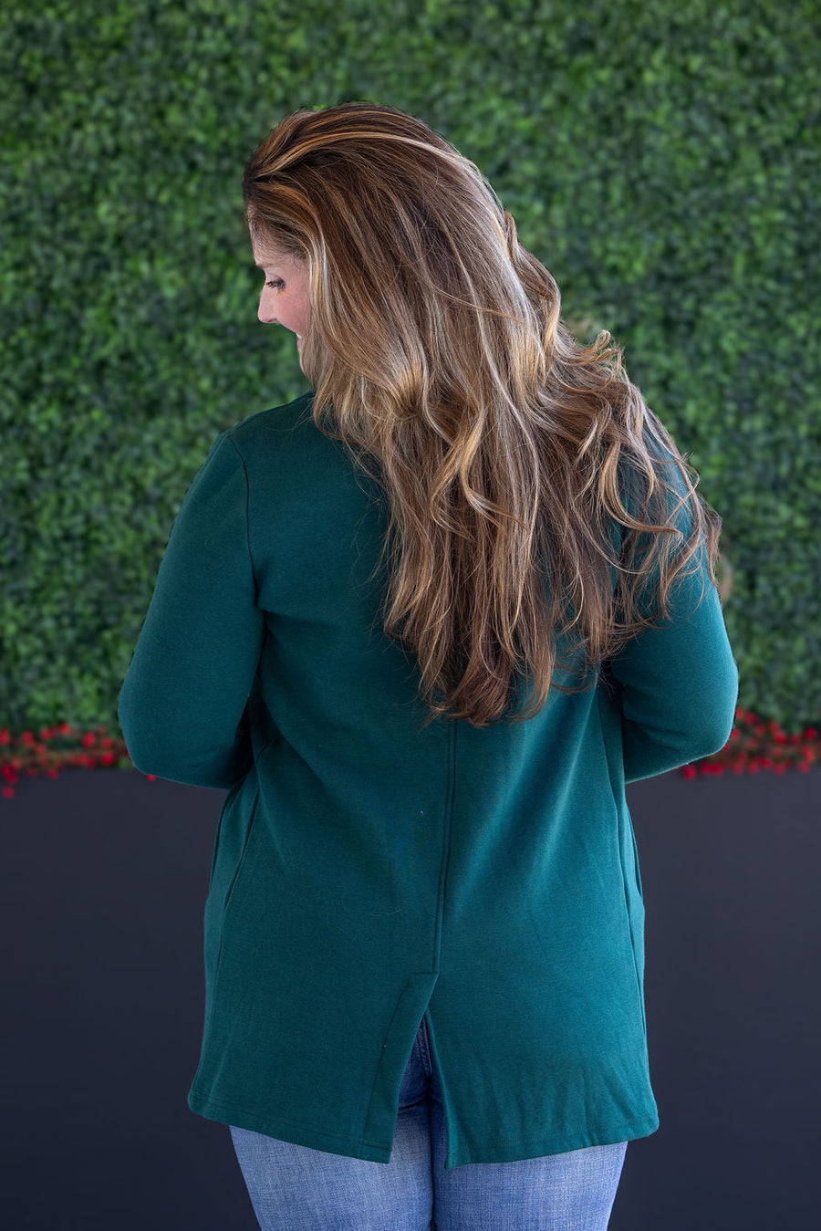 WAREHOUSE Scarlett Sweater Jacket - Hunter Green