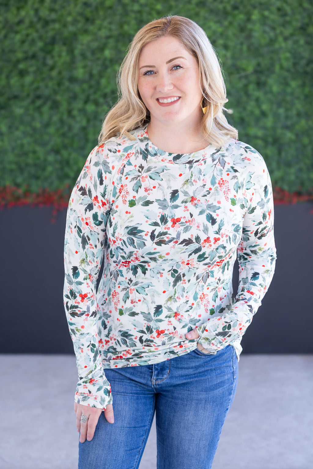 WAREHOUSE Blair Long Sleeve Top - Winter Berry