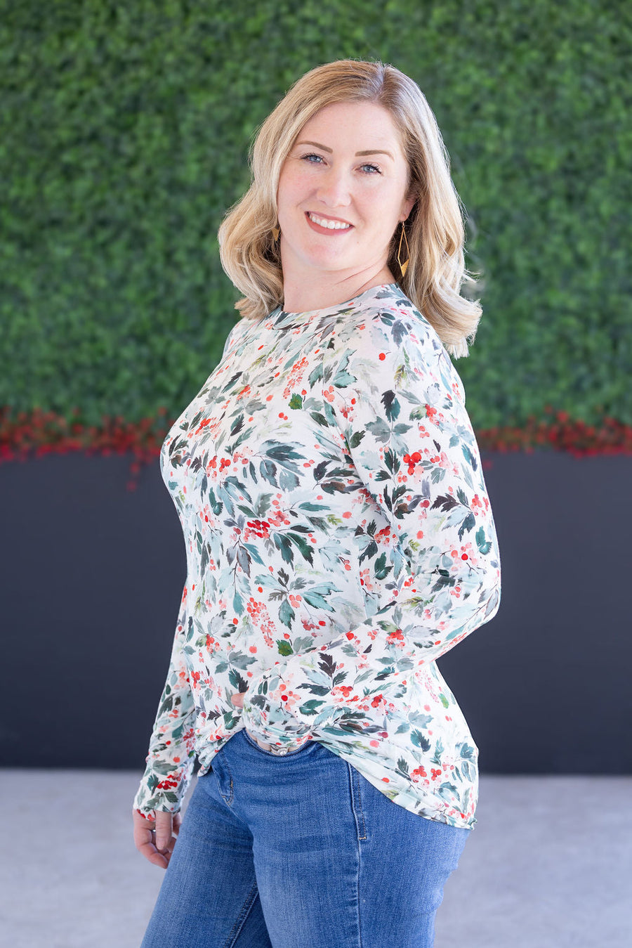 WAREHOUSE Blair Long Sleeve Top - Winter Berry