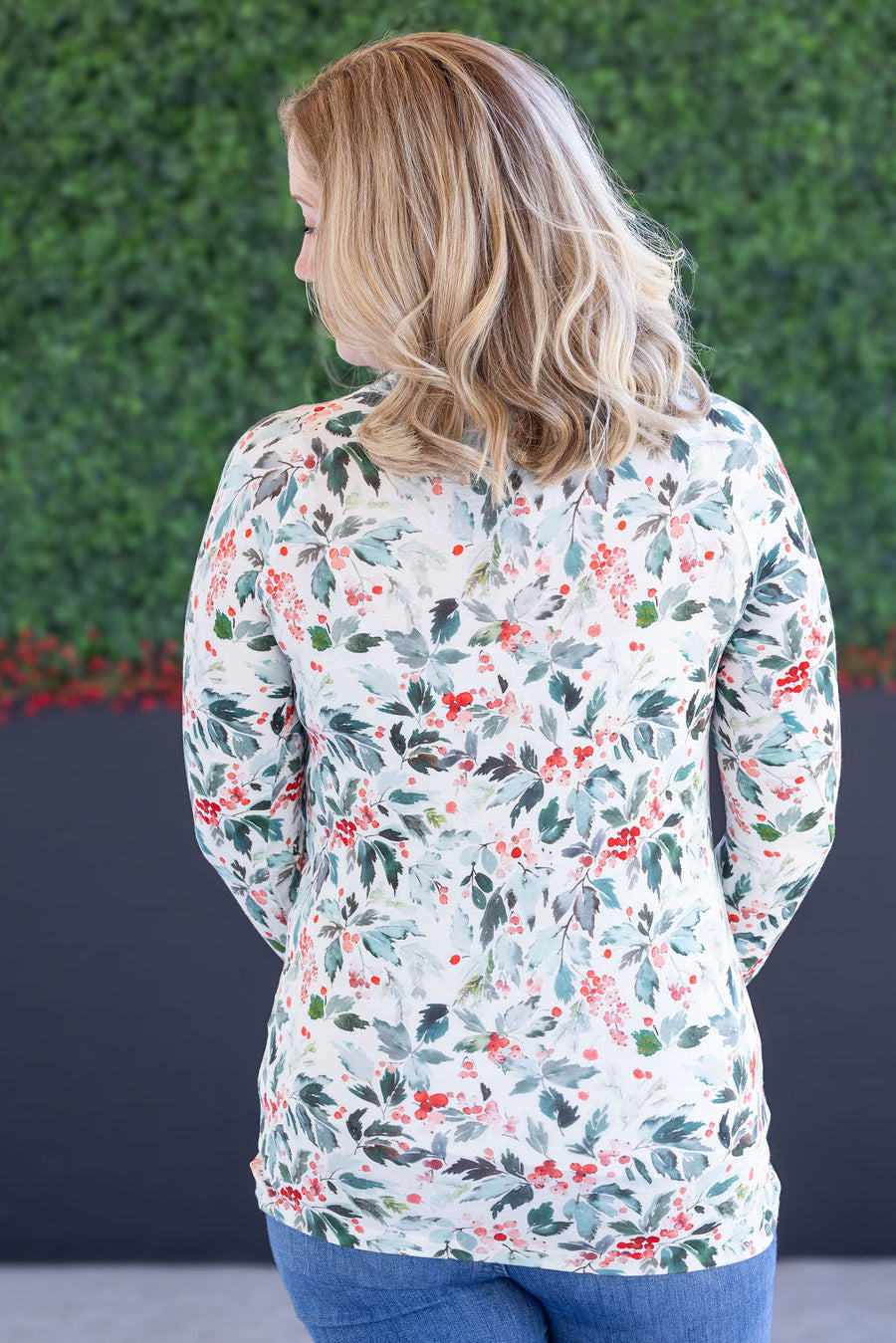 WAREHOUSE Blair Long Sleeve Top - Winter Berry