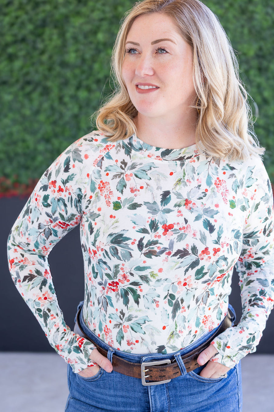 WAREHOUSE Blair Long Sleeve Top - Winter Berry