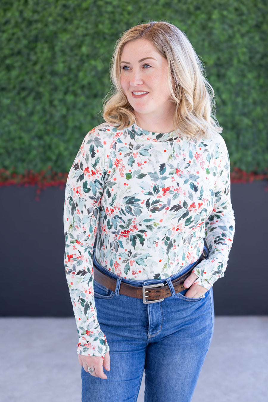 WAREHOUSE Blair Long Sleeve Top - Winter Berry