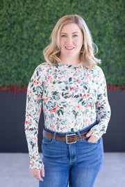 WAREHOUSE Blair Long Sleeve Top - Winter Berry