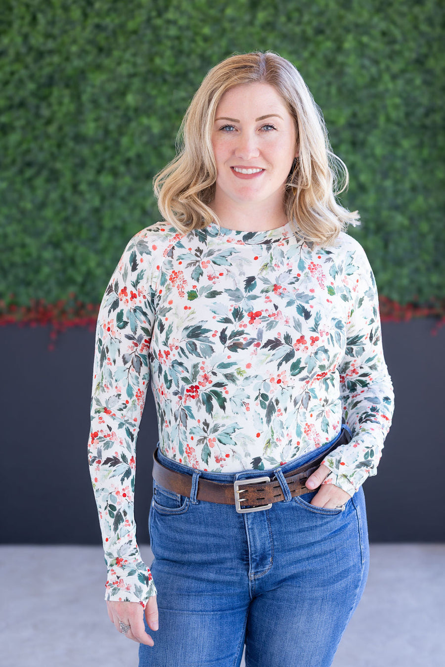 WAREHOUSE Blair Long Sleeve Top - Winter Berry