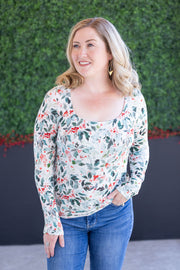 WAREHOUSE Alyssa Long Sleeve Top - Winter Berry