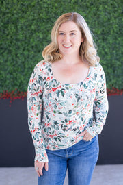 WAREHOUSE Alyssa Long Sleeve Top - Winter Berry